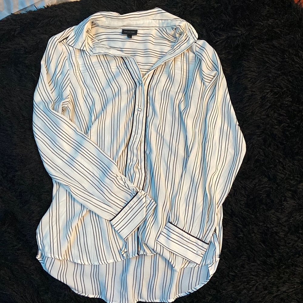 Who What Wear button up striped top